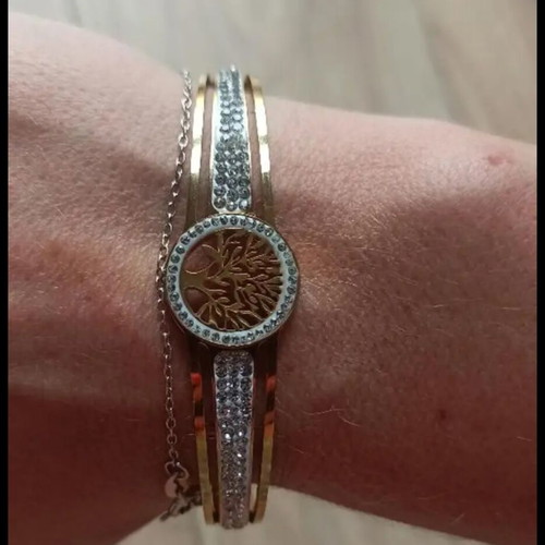 Life Tree Bracelet new, stainless steel, gold and silver colors