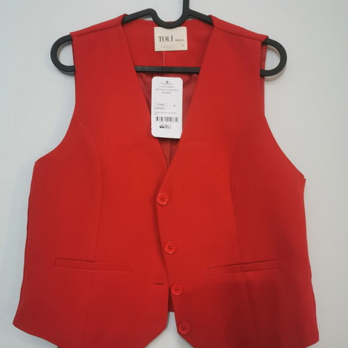 Women's red vest Large new