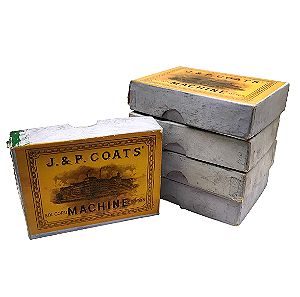 Σετ 5 Κουτιά Βαμβακερά Μασούρια Κλωστής J.&P. Coats Ανοικτό και Σκούρο Καφέ Ηνωμένο Βασίλειο, 1940