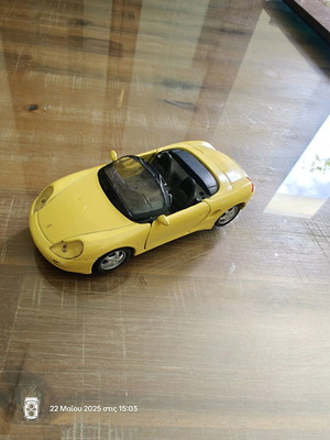 Porche Boxter vehicle like new, yellow miniature