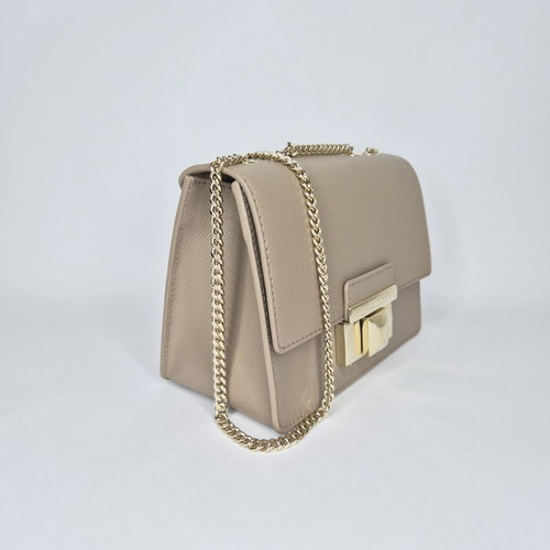 Furla Venere Mini Bag new, dark grey-beige leather crossbody