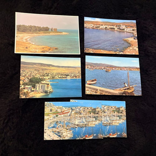 Set of 6 vintage postcards Samothraki, Tinos, Loutraki, Turkolimano like new