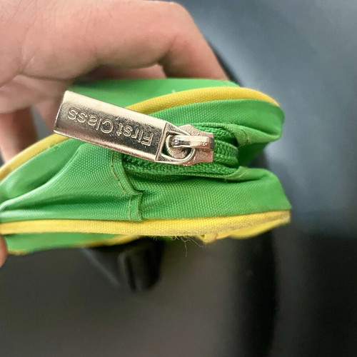 Columbia vintage waist bag 90s colorblock green and yellow like new