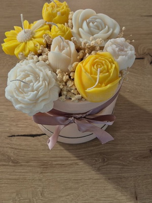 Wax flower bouquet handmade with rose scent new