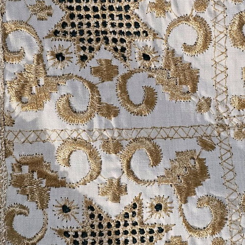 Handmade embroidered rectangular tablecloth with lace, like new