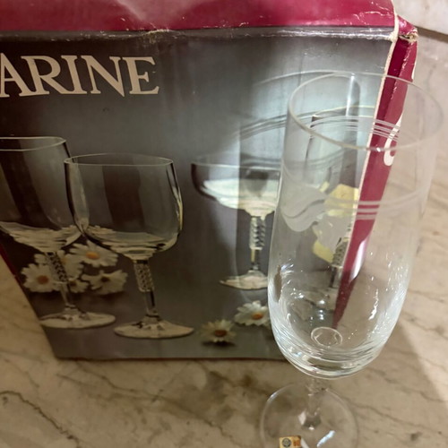 Crystal champagne glasses