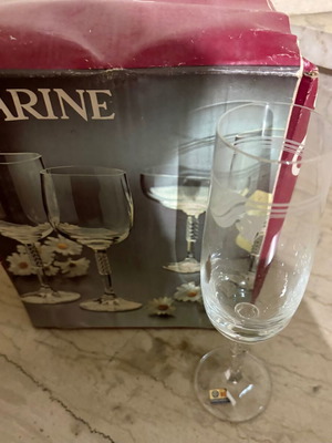 Crystal champagne glasses