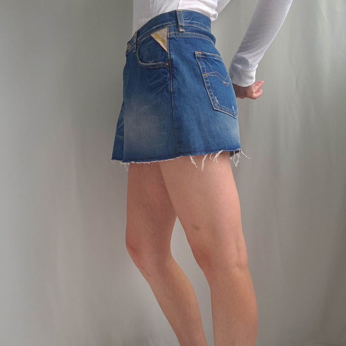 Replay women's mini denim skirt size L 30, blue