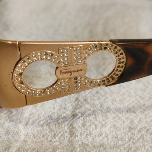 Salvatore Ferragamo sunglasses used, tortoise shell with rhinestones