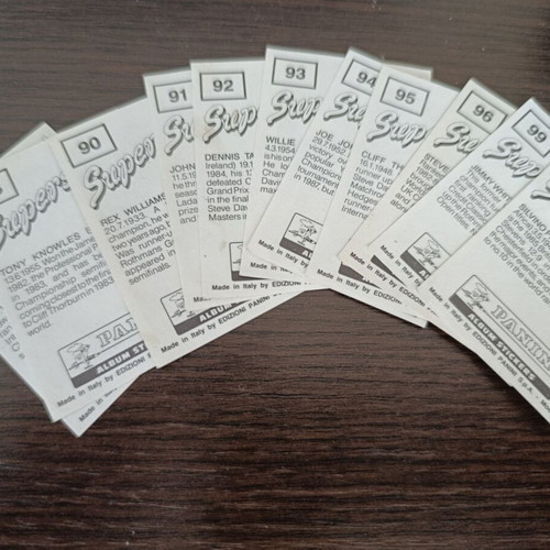 Panini Supersport 87 billiards sticker pack with 11 different numbers