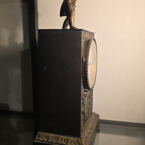 Bronze Pendulum Clock Refurbished, 37 cm Height, 8 Day Movement