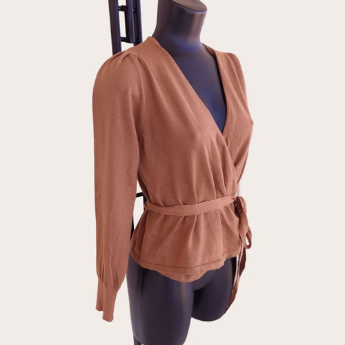 Brown wrap cardigan medium size used, soft and elastic