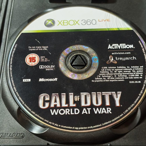 Call of Duty World at War Xbox 360 game disc PAL