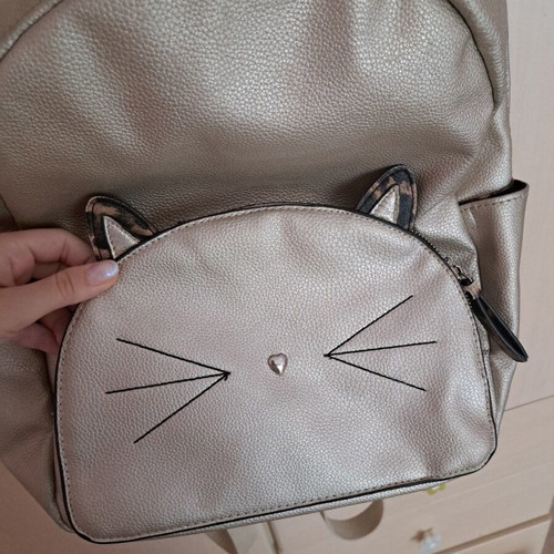 Cat backpack from Accessorize used, silver