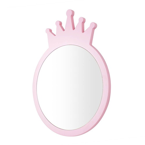 Wall Mirror Crown Pink new with Wooden Frame