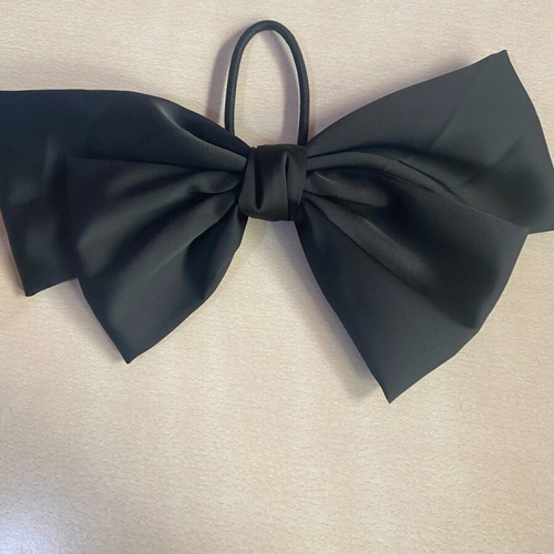 Satin hair elastic with bow like new for girls