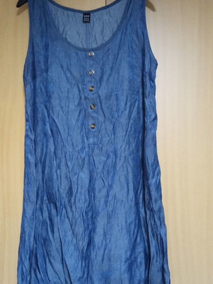 Denim Look Dress New Size 12-14 Blue