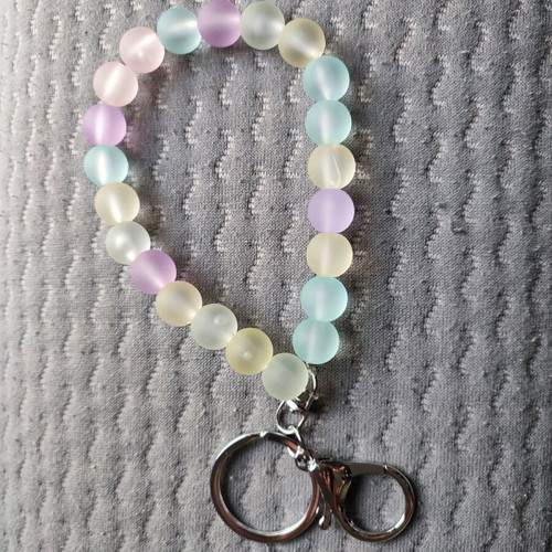 Keychain with beads new, multicolor, 17 cm
