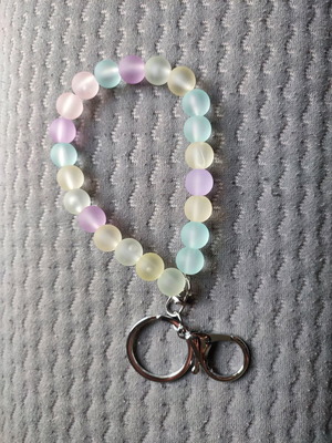 Keychain with beads new, multicolor, 17 cm