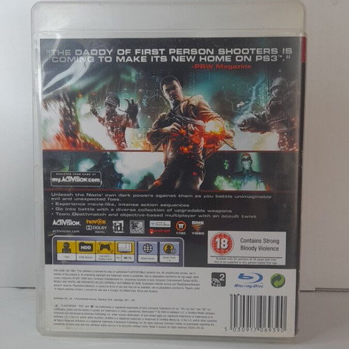 Wolfenstein PS3 game like new, complete with manual, English version