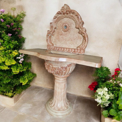 Astrea garden wall fountain beige and brown, new, concrete