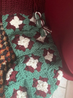 Christmas stocking handmade with crochet 35 cm made to order