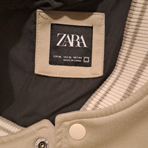 Zara College Jacket Like New, White and Beige, Size XL