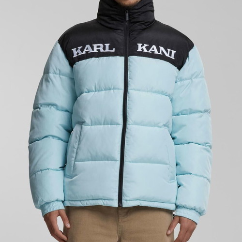 Karl Kani Retro Essential Puffer Jacket, black and blue, M-L