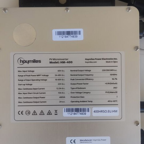 Hoymiles HM-400 microinverter for balcony solar panel