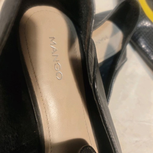 Mango loafers used, leather black, size 40