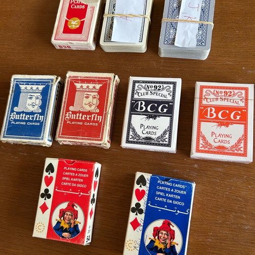 Playing cards 9 packs used with missing cards