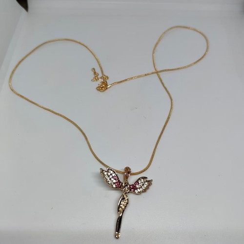 Angel pendant with chain and stones like new