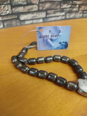 Silver worry beads new with cylindrical beads