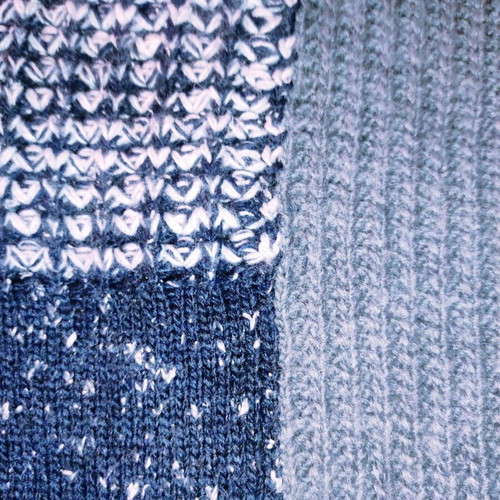 Patchwork knit sweater Celio like new, grey and blue