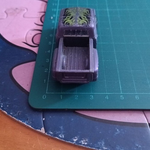 Hot Wheels Custom '69 Chevy Pickup purple with green flames HW Flames series