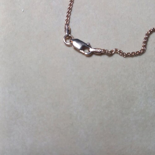 Silver necklace chain 925° gold plated with rose gold, length 45cm