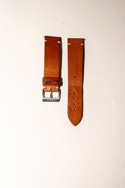 Δερμάτινο καφέ λουράκι Baltic Double Stitched strap