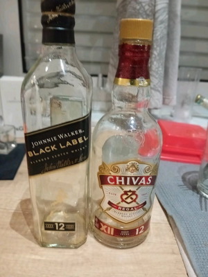 Black Label and Chivas bottles new
