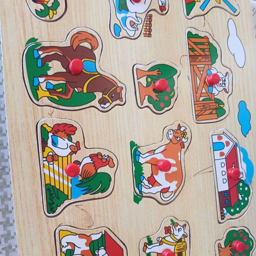 Wooden farm animal puzzle used