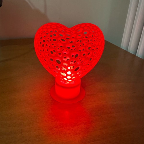 Decorative heart lamp with LED tealight new, 3D printed design