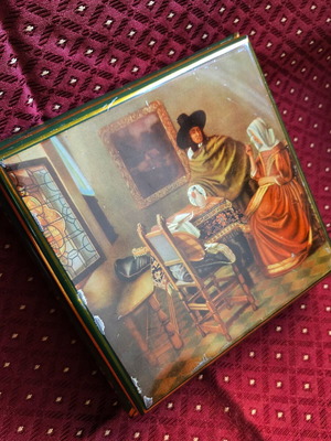 Vintage κουτί Lebkuchen The Glass of Wine μεταχειρισμένο