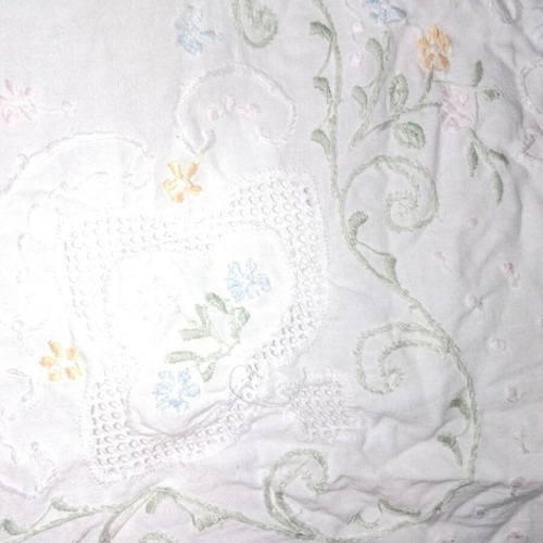 Double bed sheet with colorful embroidery, cotton
