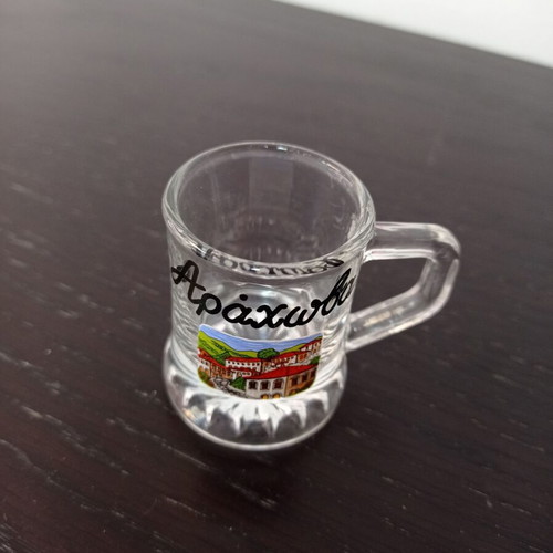 Glass small shot glass from Arachova like new