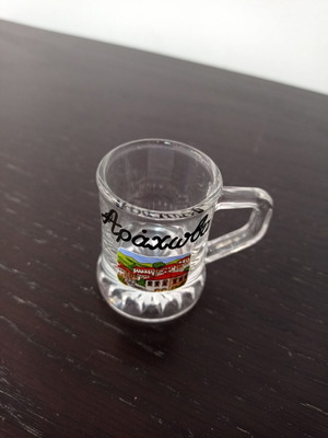 Glass small shot glass from Arachova like new