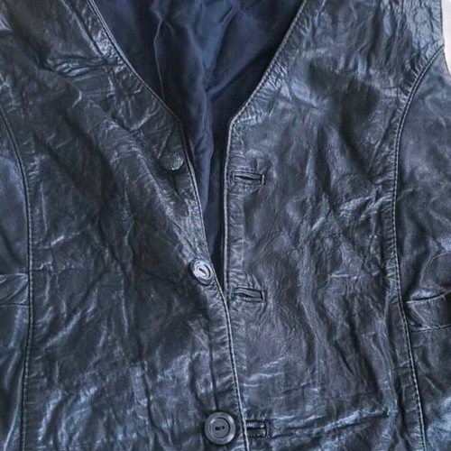 Genuine leather vest used, black, size L