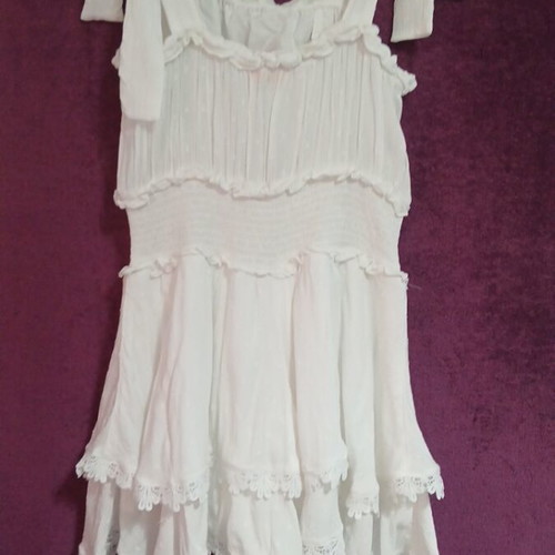 River Island dress like new with built-in shorts, white, size L