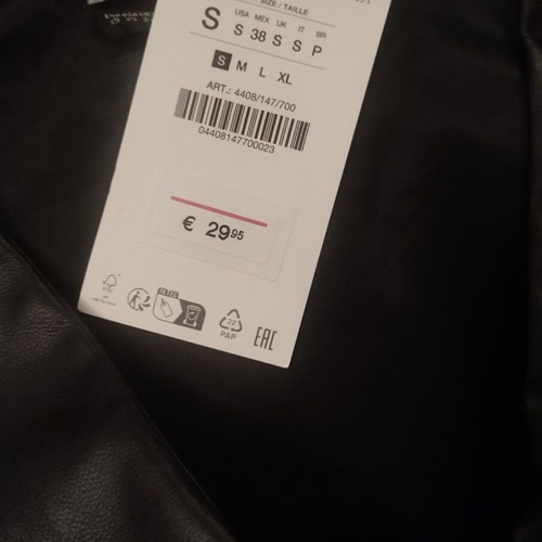 Zara black faux leather vest new with covered buttons