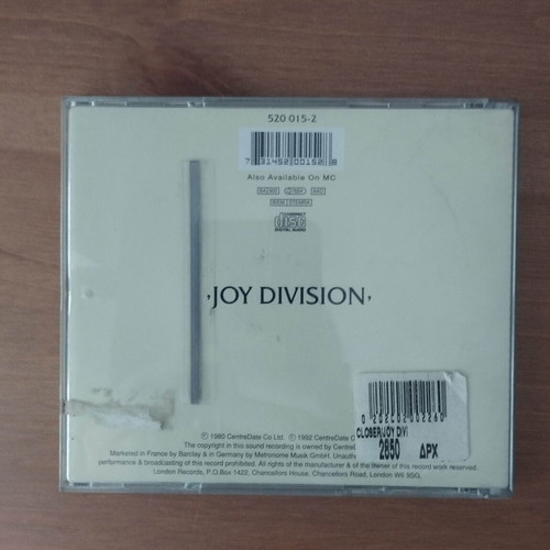 Joy Division Closer CD used, rock album