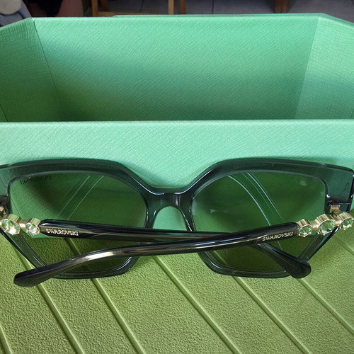 Swarovski SK 6016 Cat-Eye Sunglasses New Green with Crystals