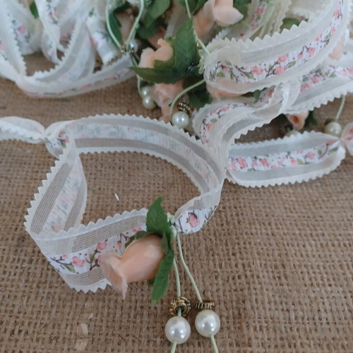 Baptism witness bracelets new, pack of 30 with vintage flower